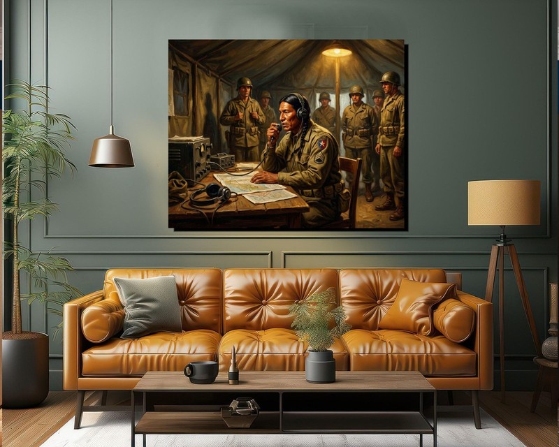 Native American Indian Code Talkers WWII Heroes Saved Thousands Canvas Wrap gallery