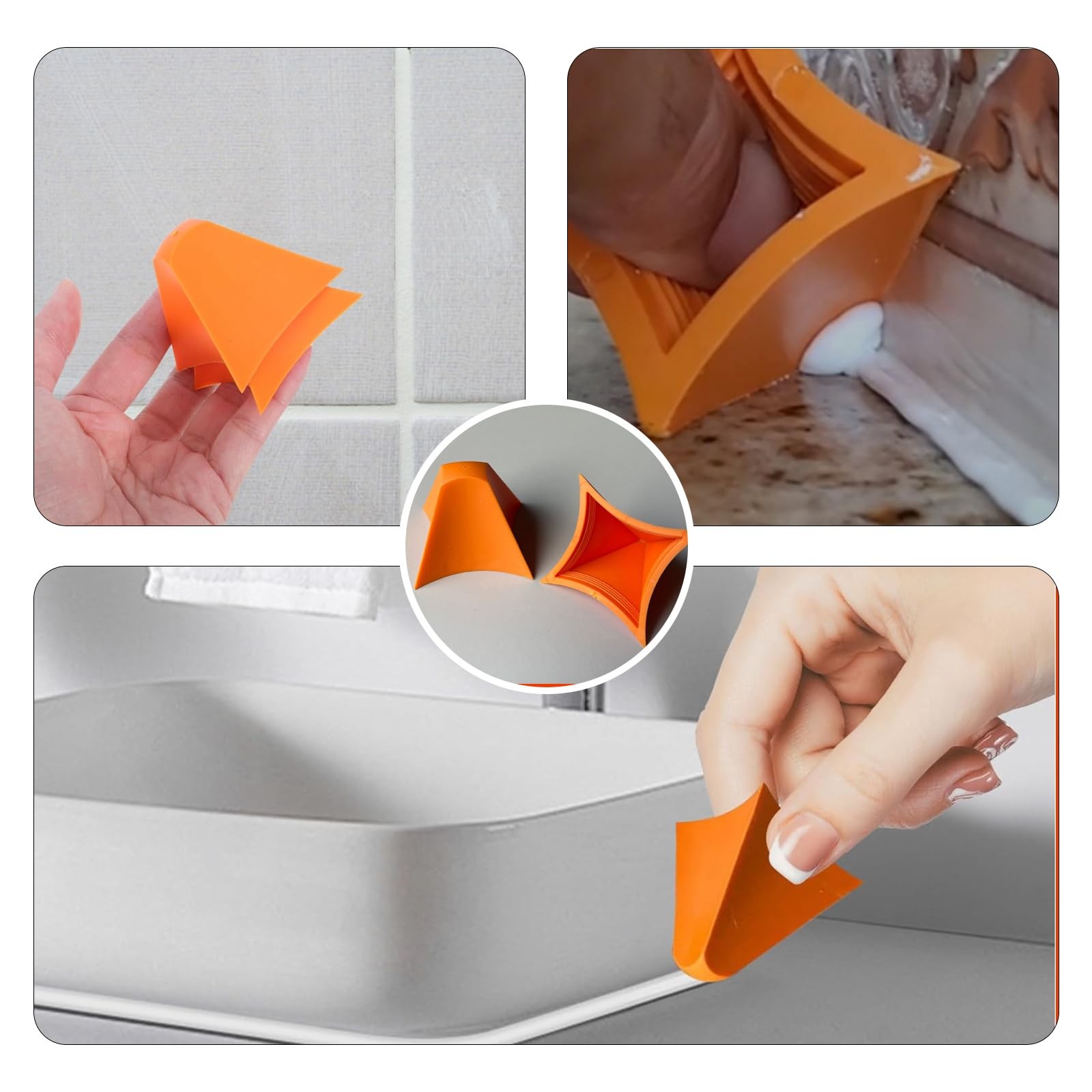 2 Pcs Silicone Seam Tools Reusable Caulking Applicator Tool for Kitchen Bathroom gallery
