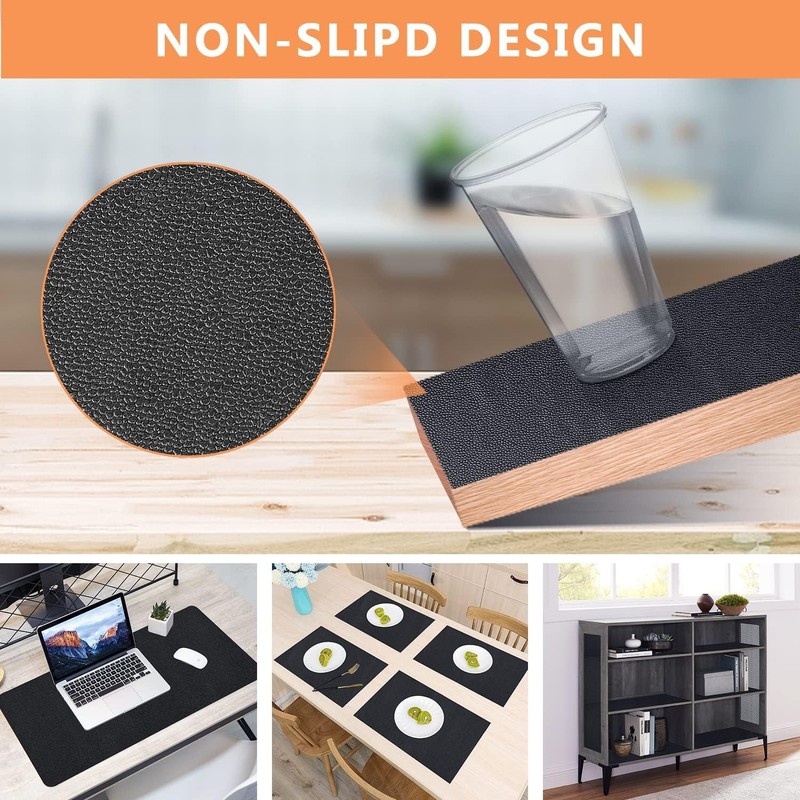 Multi-Functional Non-Slip Foam Drawer Liner – Cushioned Black Shelf Mat 59"L gallery