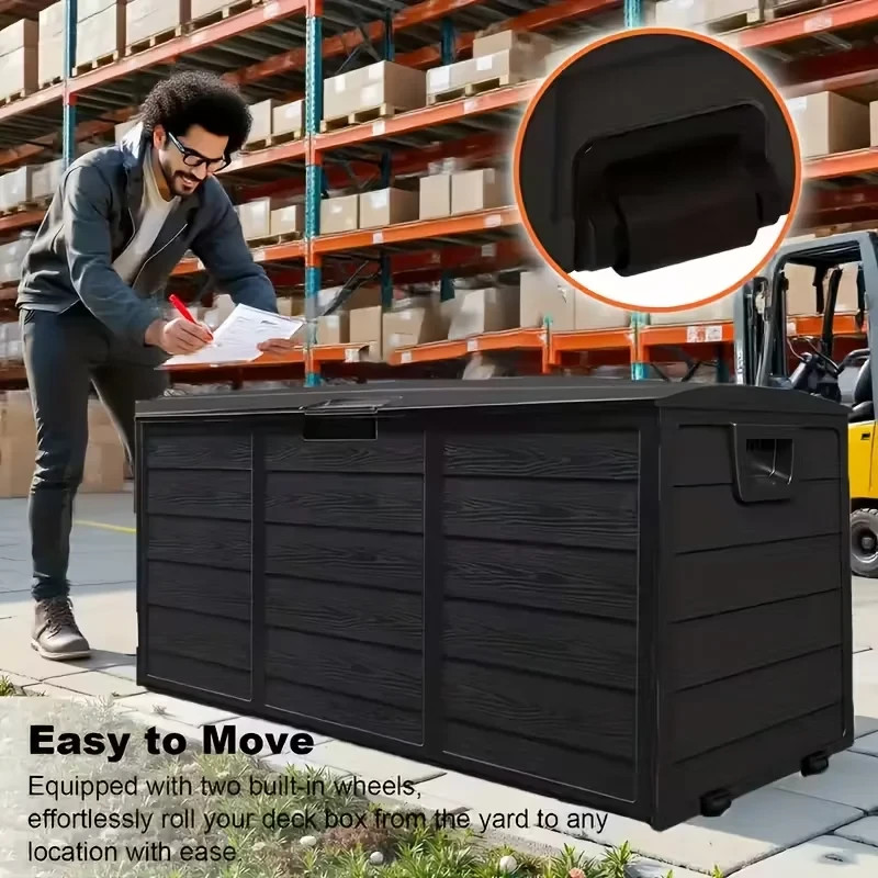 Outdoor Storage Deck Box Large Chest Bin Patio Garden 75-Gal Container gallery