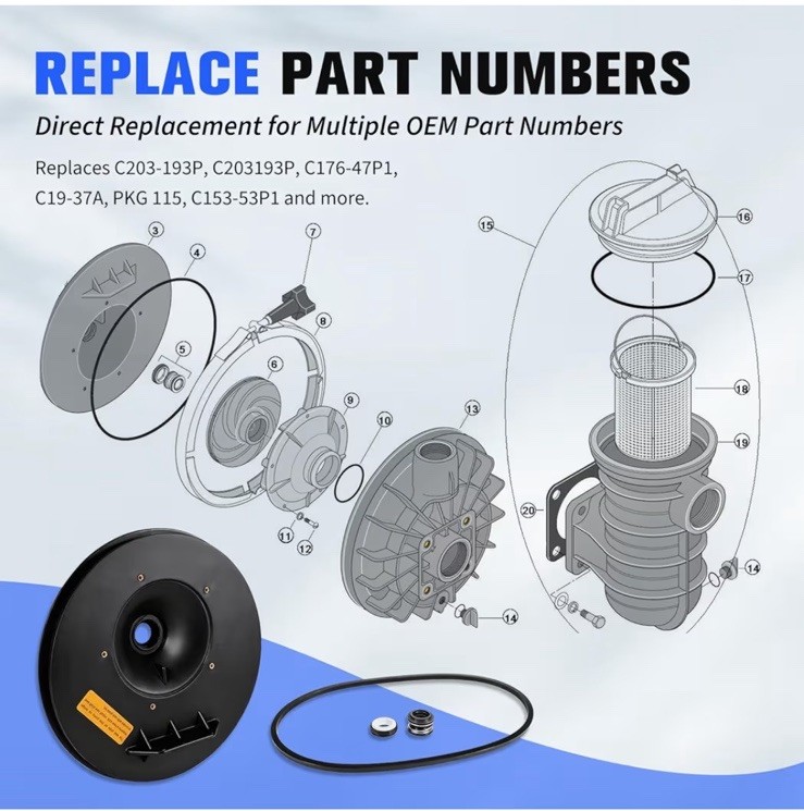 Pool Pump Wet End Kit 5P2r For Sta-Rite Max-E-Glas Dura-Glas gallery