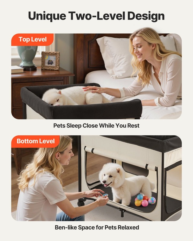 Elevated Lounge Pet Bed, Foldable Bunk Dog Bed with 600D Oxford Cloth and Dutch gallery
