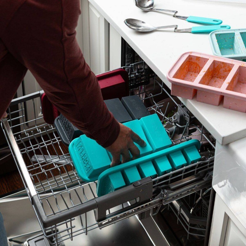 Souper Cubes 2c Food Freezing Tray with Lid Aqua Blue: Silicone Freezer Tray gallery