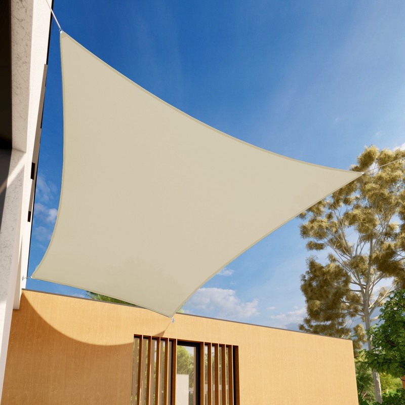 5-24ft Beige Rectangle Waterproof Sun Shade Sail Shelter Cover for Canopy Pool gallery