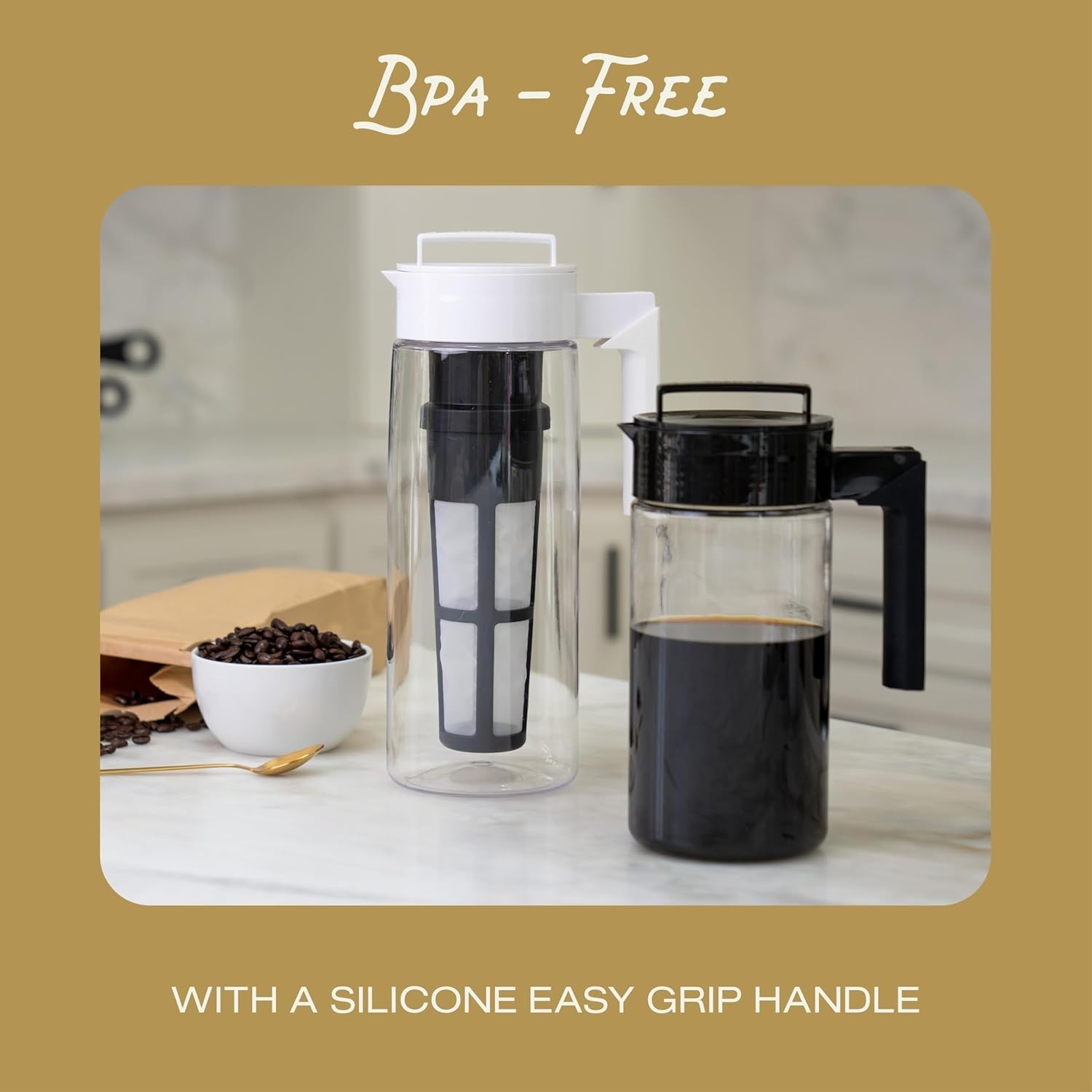 Cold Brew Coffee Maker Pitcher Airtight Leakproof BPA Free Fridge Brewer gallery