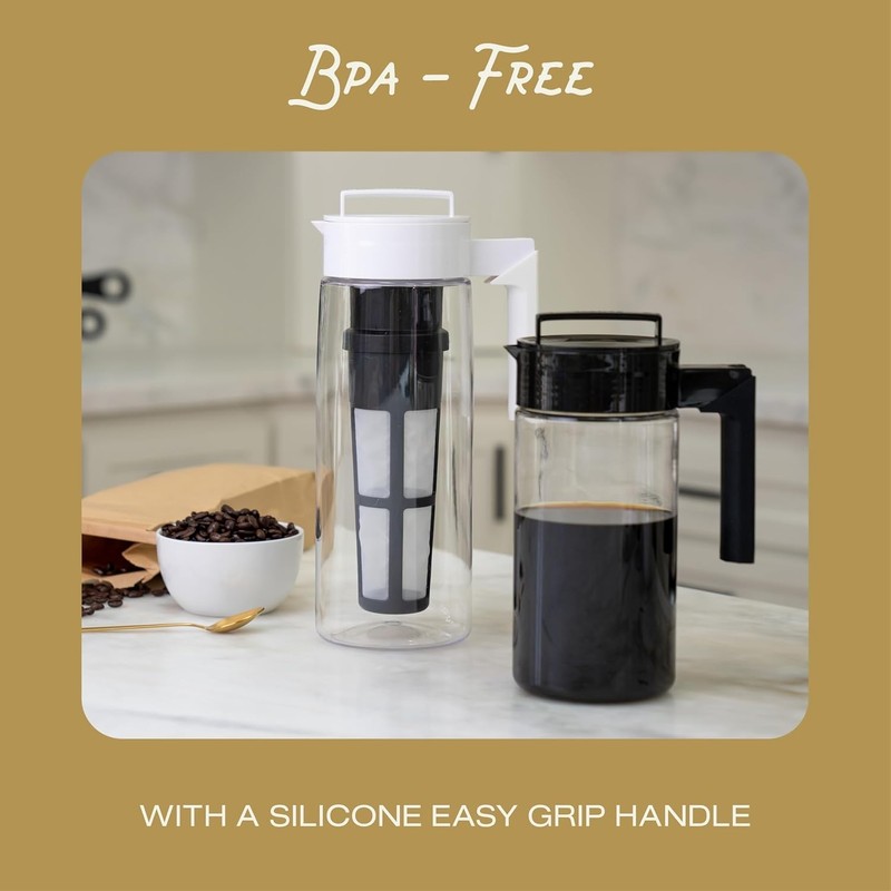 Cold Brew Coffee Maker Pitcher Airtight Leakproof BPA Free Fridge Brewer gallery