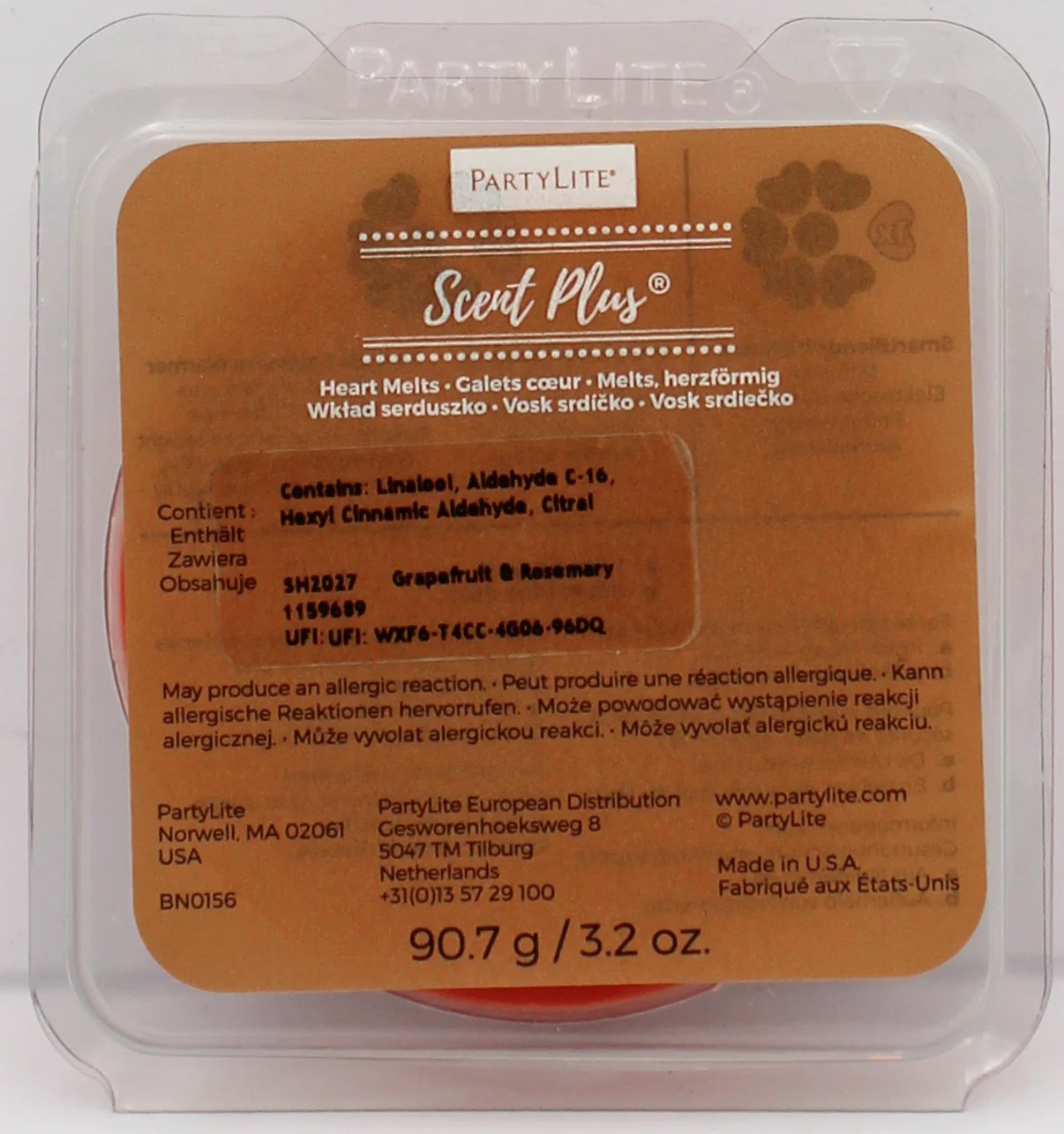 Partylite Grapefruit & Rosemary Scent Plus Heart Wax Melts – 3.2 oz gallery