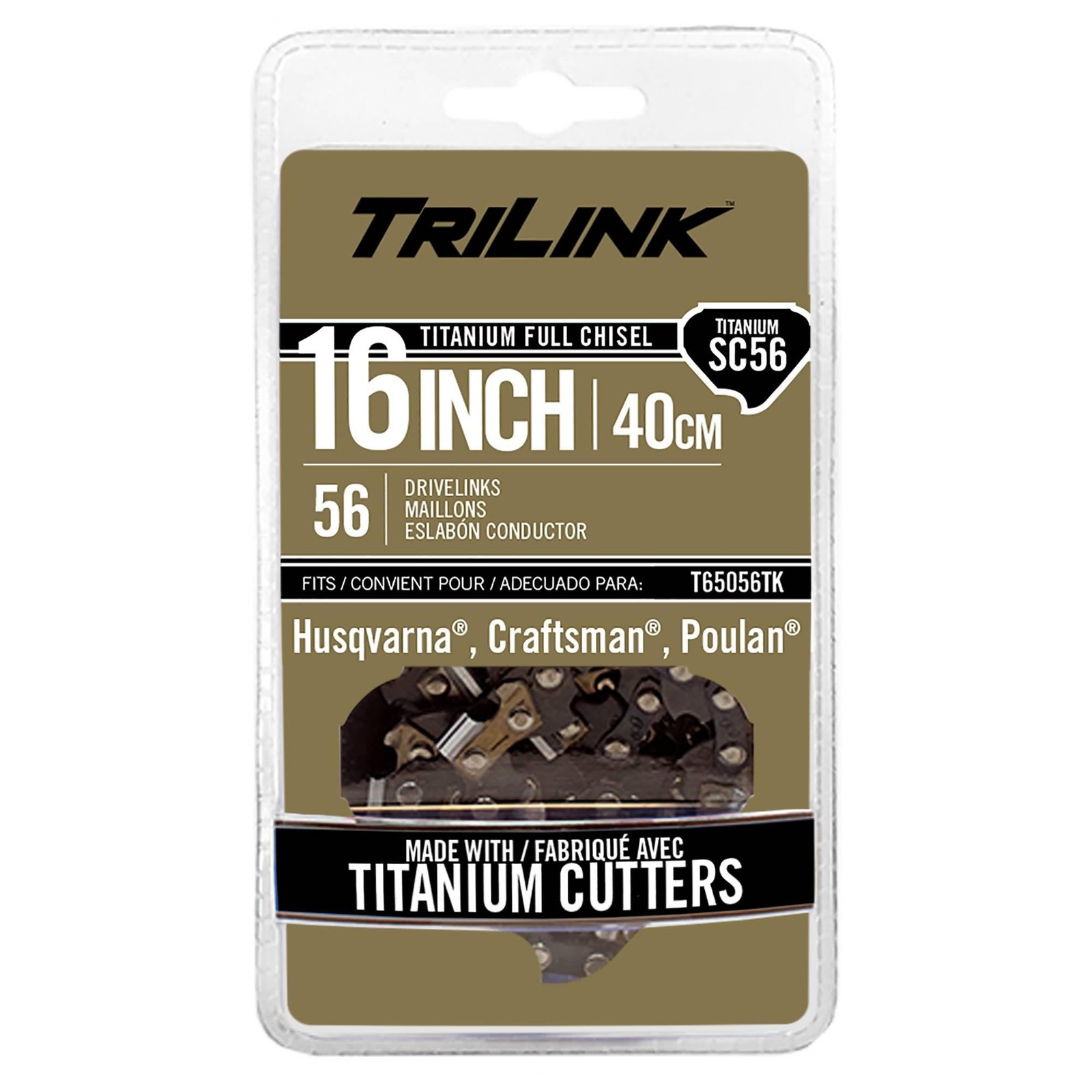 Titanium Chain Pre-Cut Loop 56 Dl 3/8" Lp, .050", Chisel Reduced Kickback gallery