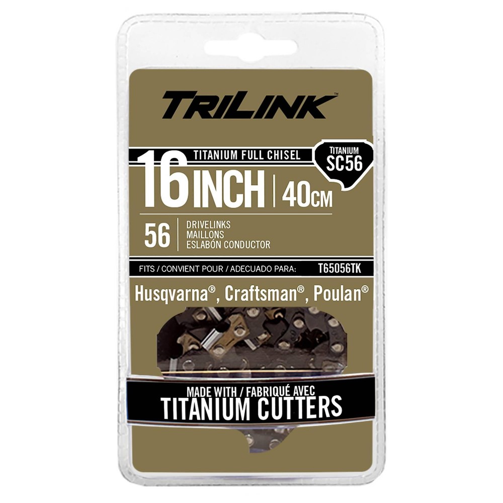 Titanium Chain Pre-Cut Loop 56 Dl 3/8" Lp, .050", Chisel Reduced Kickback