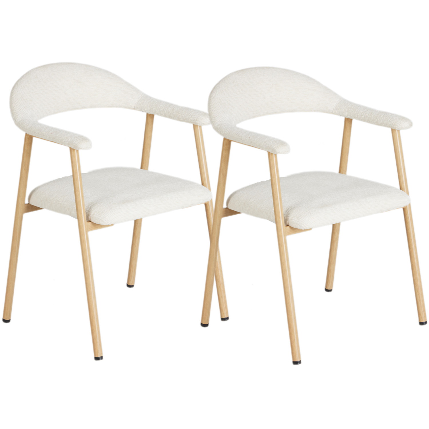 2PCS Linen Fabric Upholstered Dining Chairs w/Curved Backrest,Kitchen Side Chair gallery