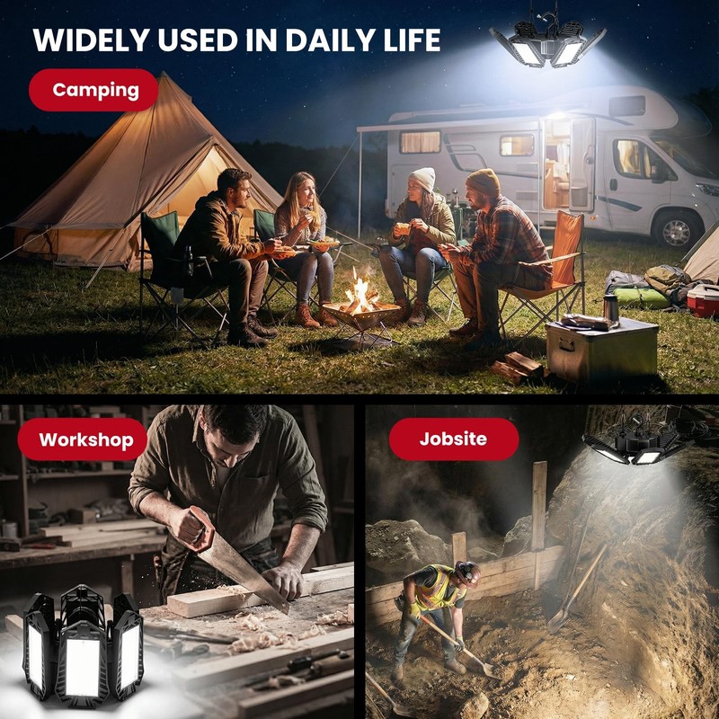 LED Work Light Compatible with Milwaukee M18 Battery - 68W 6800LM Ceiling Flo... gallery