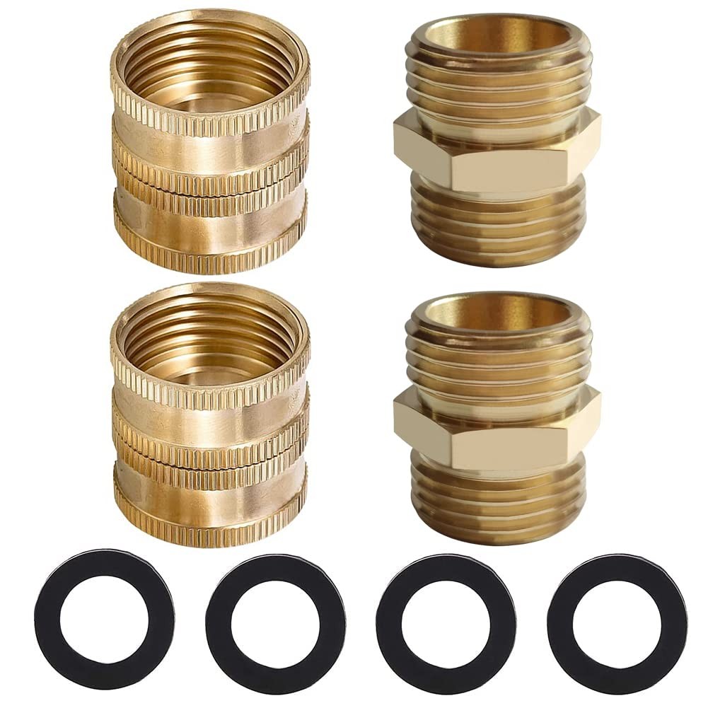 3/4" GHT Thread Brass Garden Hose Connector Include Double Female Dual Swivel... gallery