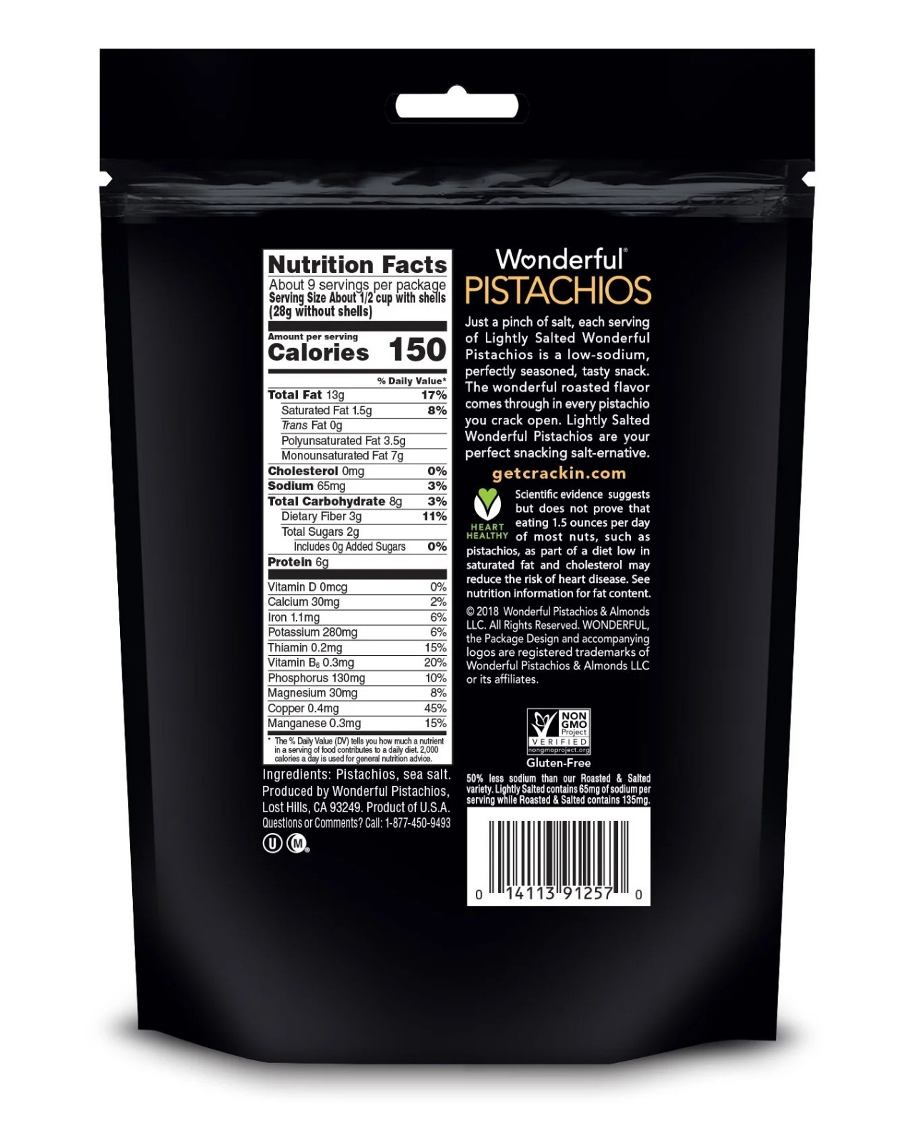 Wonderful Pistachios, In-Shell Roasted & Lightly Salted Pistachios, 16 Ounce Bag gallery