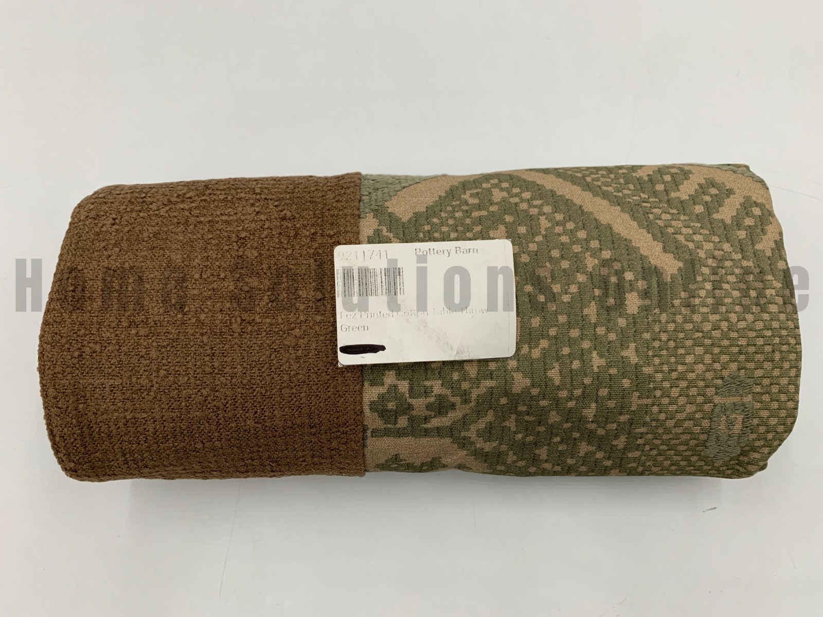 Pottery Barn Fez Printed Cotton Tablecloth Throw Green 50" Sq #S4090 gallery