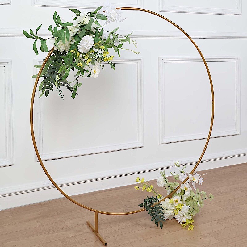4 ft Gold Balloon Circle Metal Frame Round BACKDROP STAND Wedding Arch Party gallery