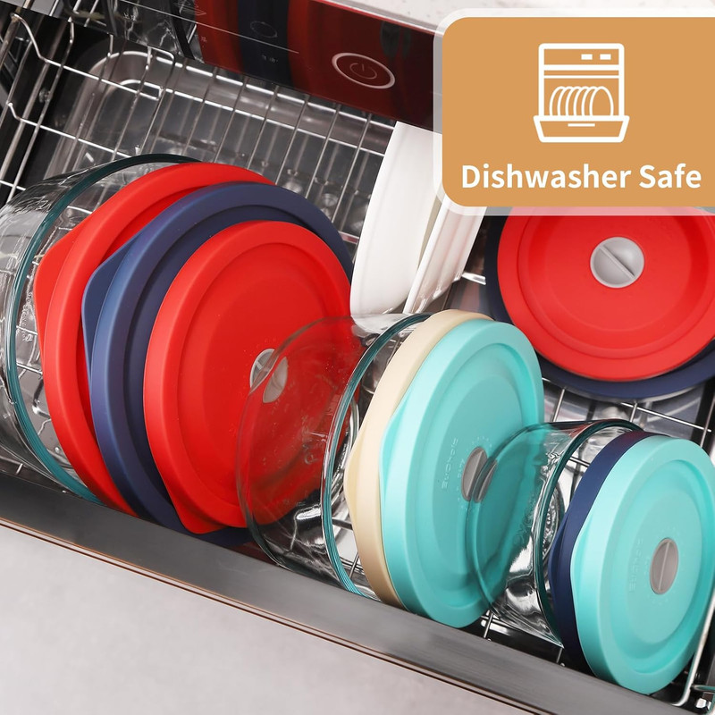 Replacement Lids for Pyrex 7202-PC 1 Cup, Silicone round Storage Cover Lid for A gallery