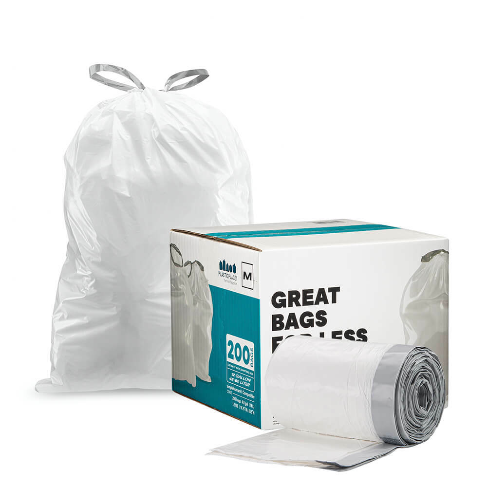 Plasticplace Custom Fit Trash Bags Compatible with simplehuman Code M, 200 Count gallery