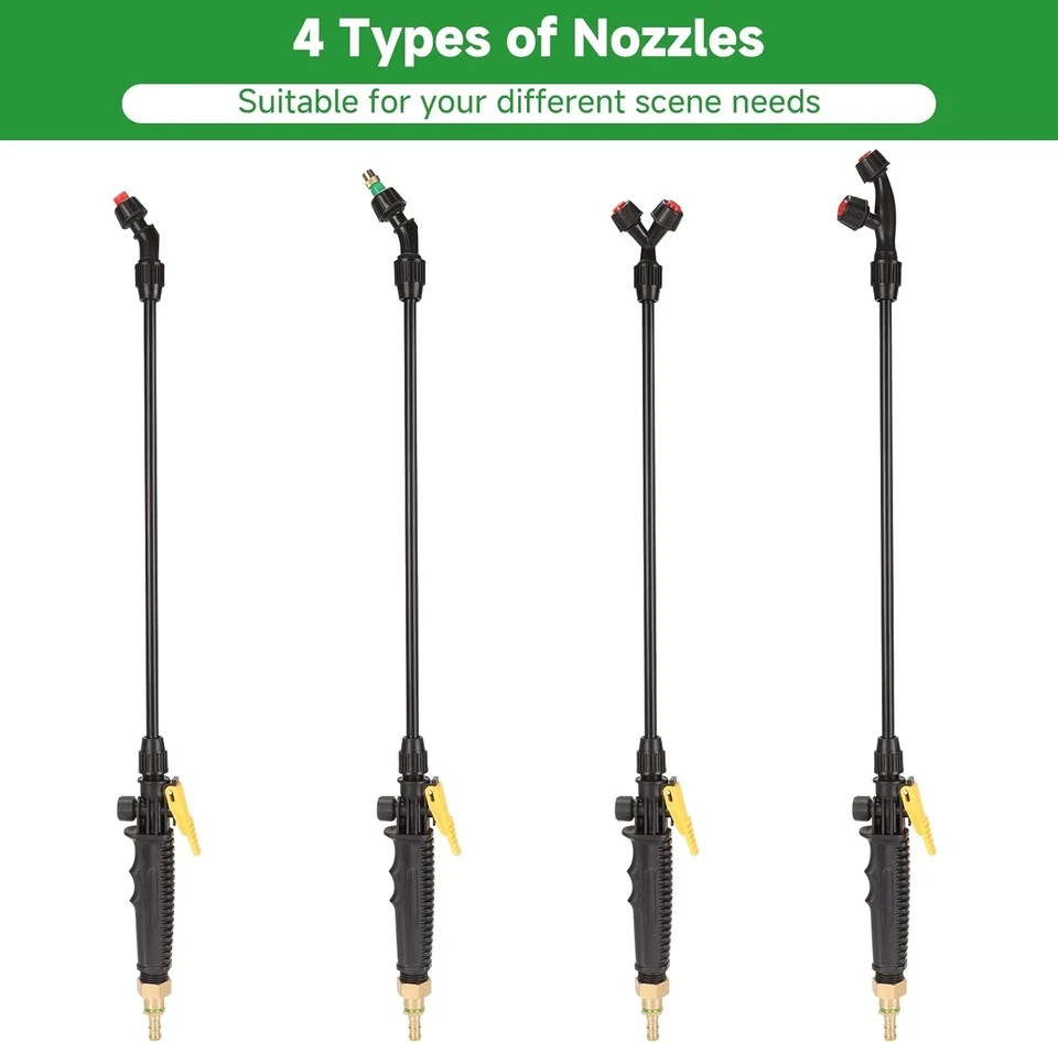 Acid Resistant Sprayer Wand with 4 Types of Nozzles, Pump Sprayer Wand Replaceme gallery