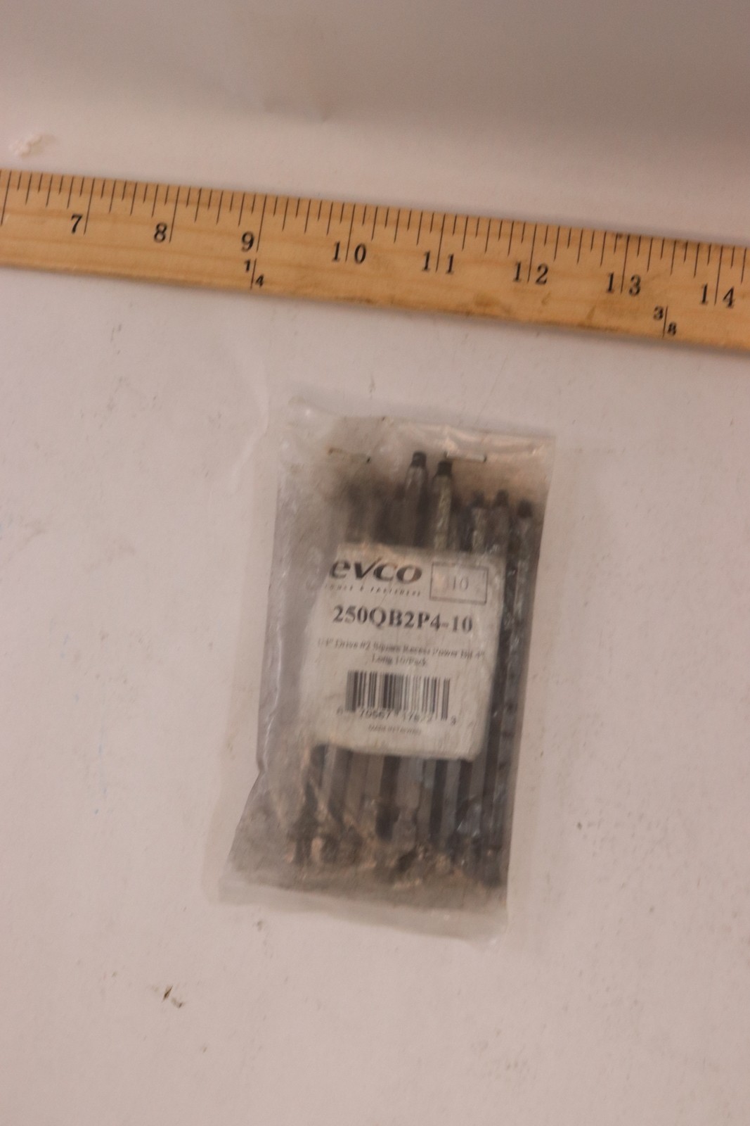 (10-Pk) Evco #2 Square Recess Power Bit 4" Long x 1/4" Drive 250QB2P4-10 gallery