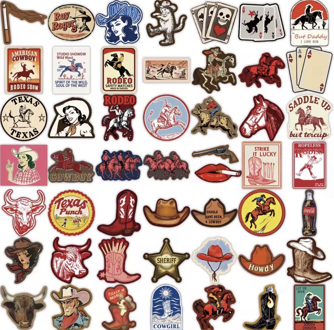Western Cowboy Style 50pc Stickers Matte Western Cowgirl Stickers FREE SHIPPING gallery