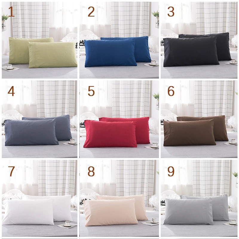 2 piece Luxurious Solid Color Pillowcase Comfortably Soft and Hypoallergenic Pil gallery