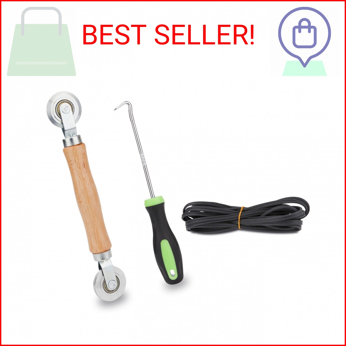 Screen Repair Kit, 32 ft Screen Retainer Spline, Spline Steel Roller, Removal Ho gallery