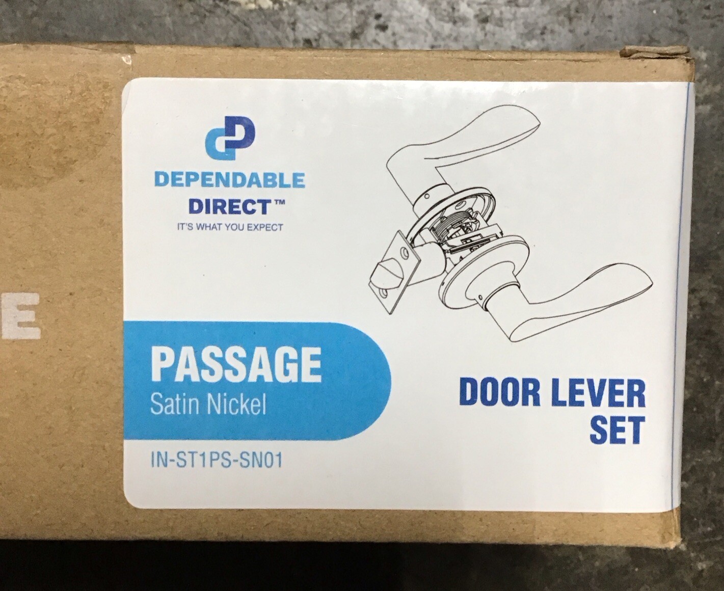 Dependable Direct PASSAGE Door Handle Set Satin Nickel 2 3/8 or 23/4 Backset B68 gallery