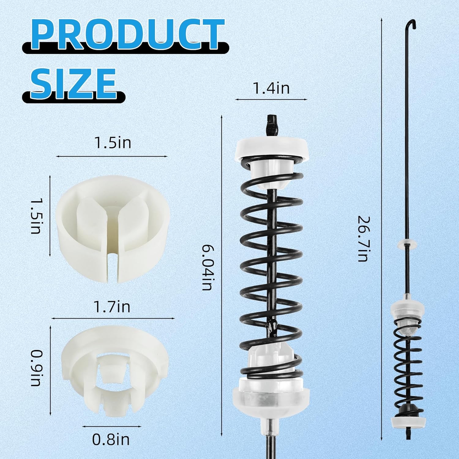 4Pcs Washer Suspension Rod Kit For Whirlpool WTW4800BQ0 WTW4800BQ1 WET4027HW0 gallery