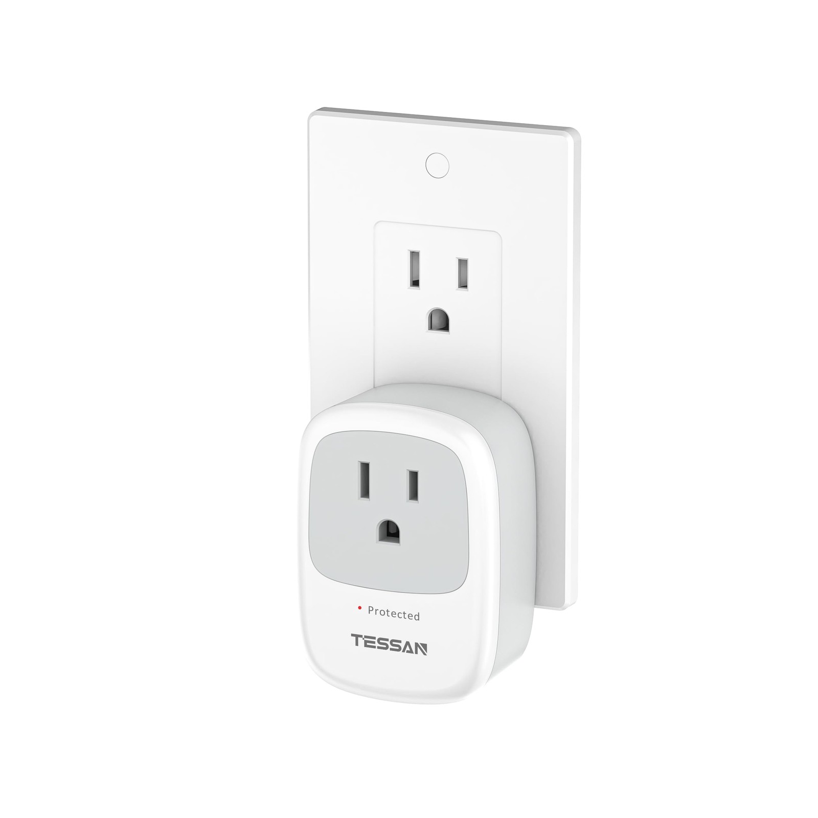 Surge Protector 1050 Joules, TESSAN Single Plug with white gallery