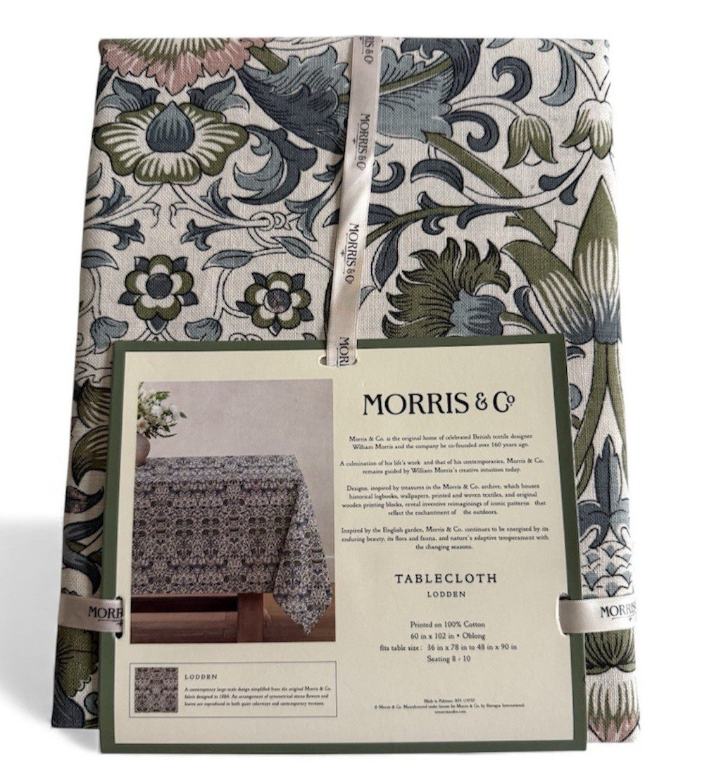 Morris & Co Tablecloth Lodden English Country Garden Green Floral 60x102 Inches gallery