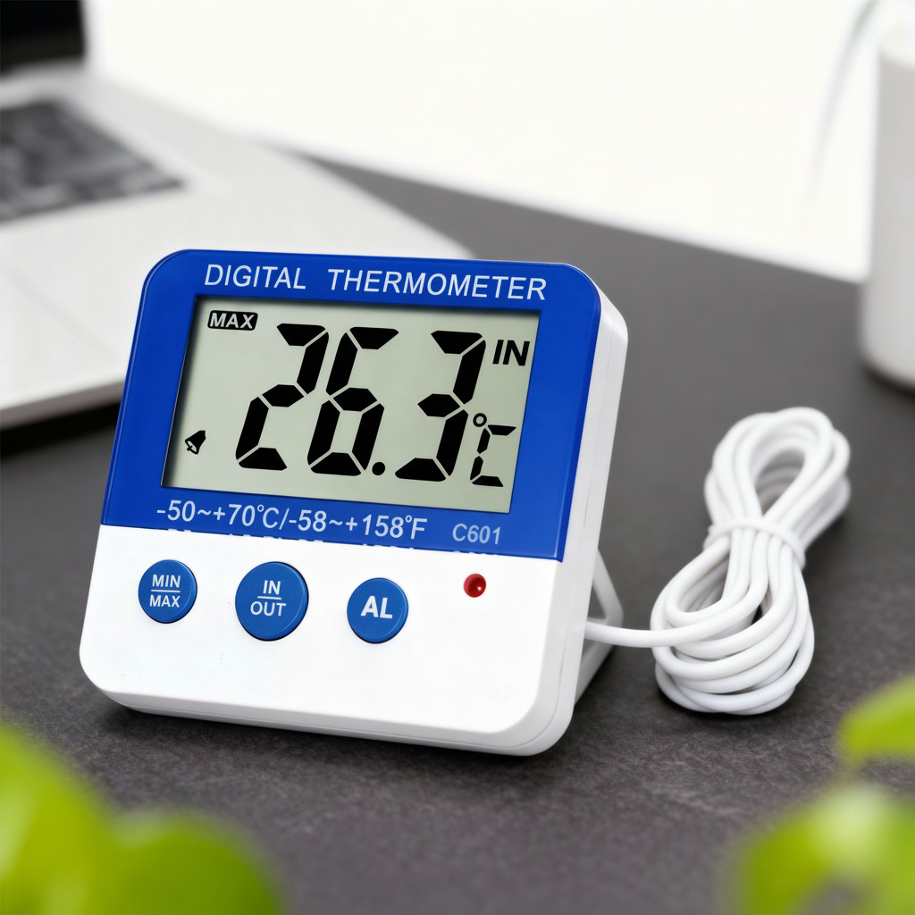 Digital Fridge Freezer Thermometer With Temperature Warning Alarm Max Min ℃/℉ gallery