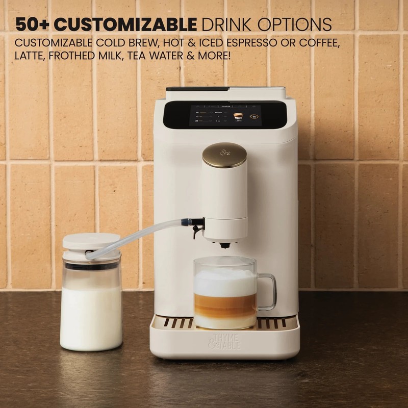 Thyme & Table Fully Automatic Espresso Machine 20-Bar Pressure Brewing 50+ Drink gallery