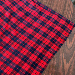 Square / Rectangle 52×54″ Red and Navy Blue Plaid Tablecloth