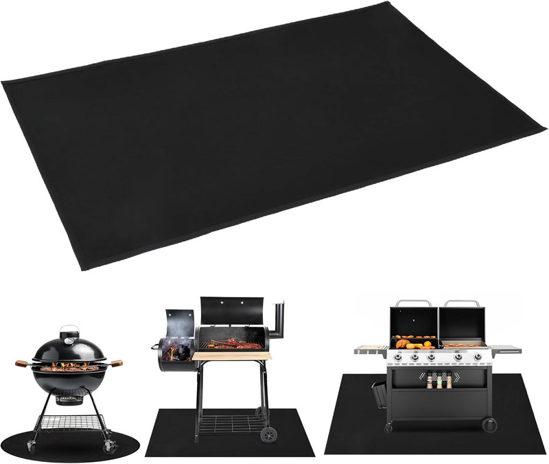 Fire Pit Mat for Outdoor Grill Deck Protector - Black 48x90 gallery