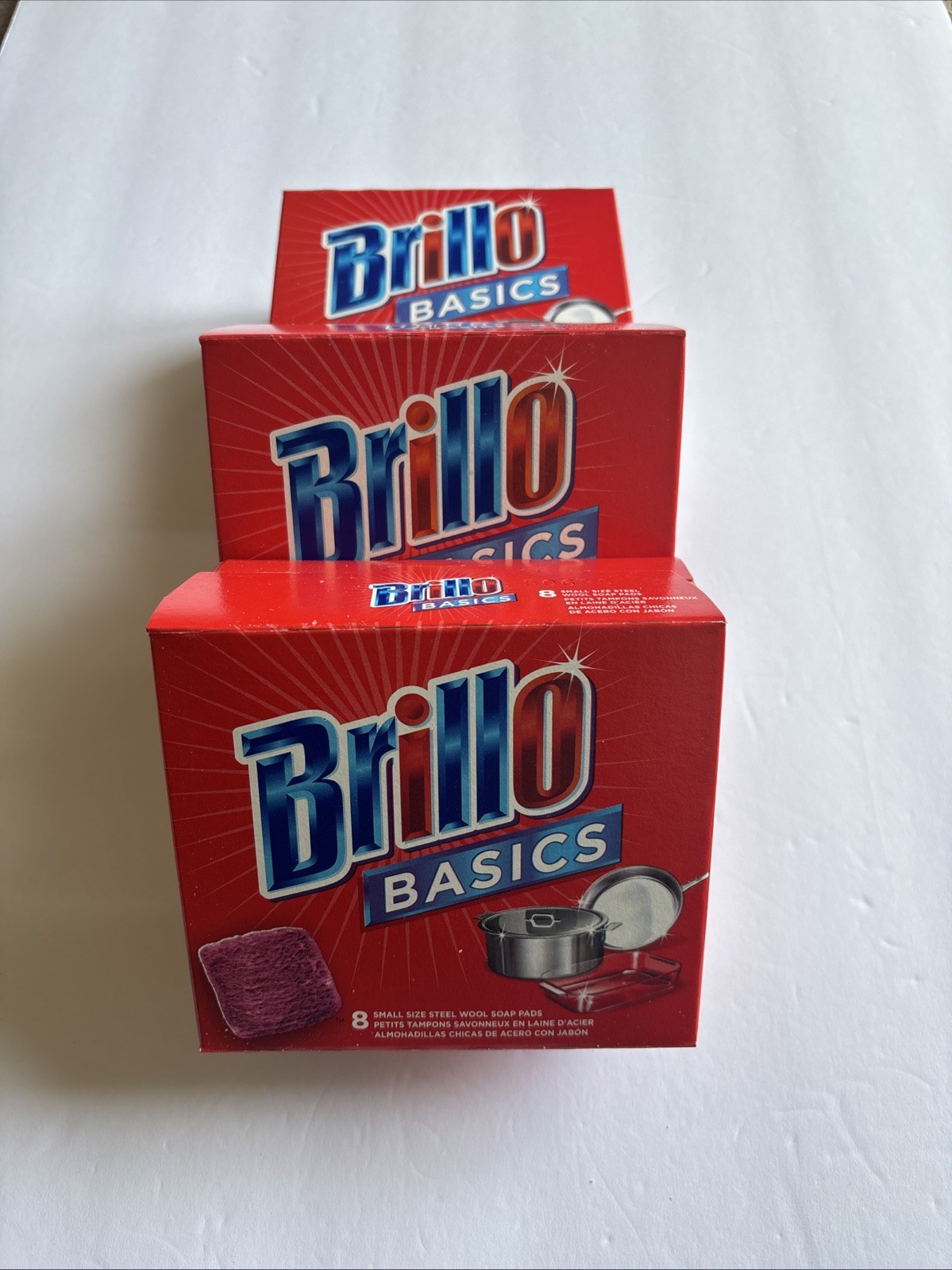 Three Boxes Brillo Basics Steel Wool Soap Pads, Small Size (Total 24 Count ) gallery