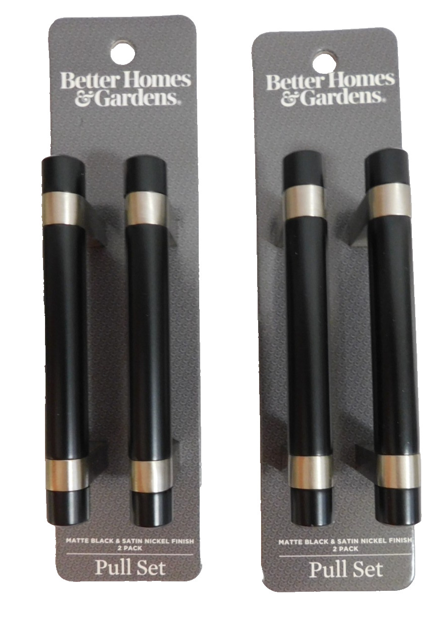 Better Homes & Gardens Matte Black & Satin Finish 4 Pack Pull Set gallery