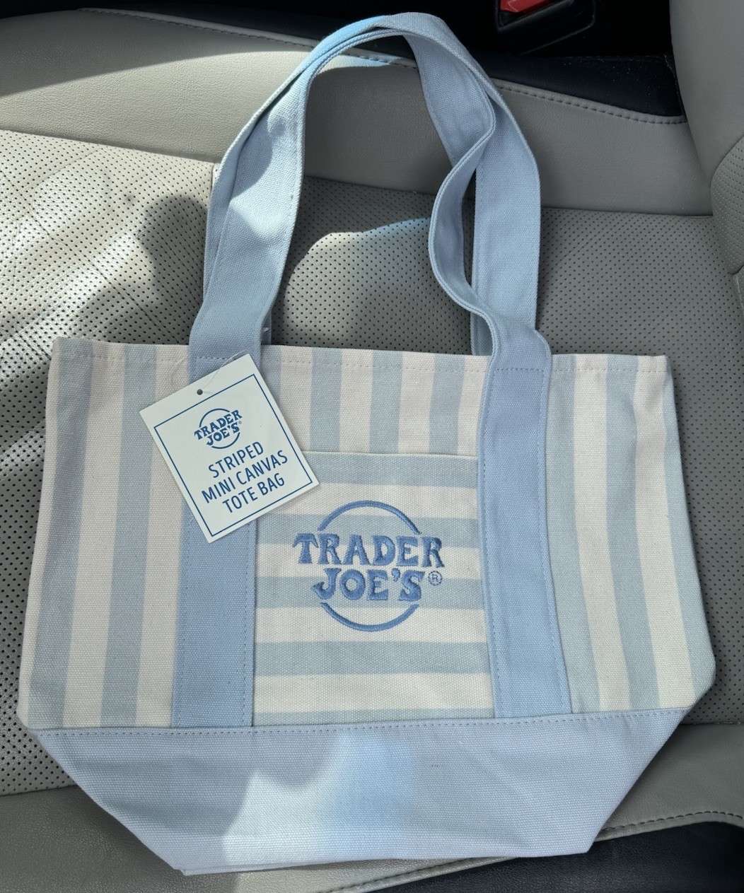 Trader Joe’s BLUE STRIPE Mini Canvas Tote Bag 2026 NEW SHIPS TODAY! gallery