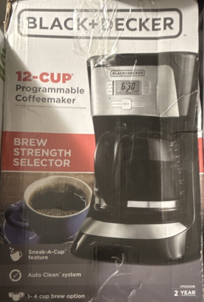BLACK+DECKER 12-Cup Programmable Coffeemaker Black Silver CM2030B Brew Strength