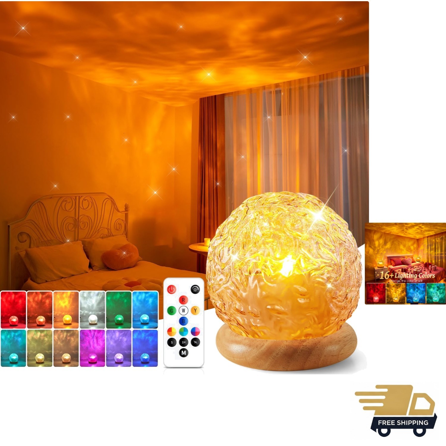 216 Modes 3-in-1 Projector Lamp - Sunset, Ocean & Northern Lights with Remote gallery