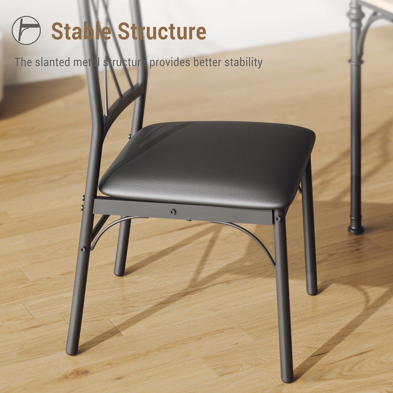Space-Saving 5-Piece Dining Table Set Modern Rectangular Table with 4 Chairs gallery