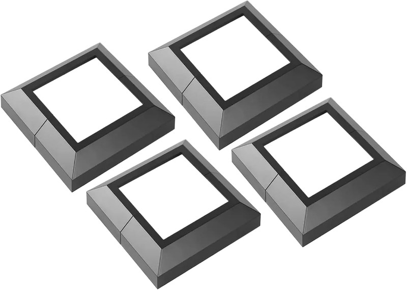 Aluminum Split Post Base Cover, 4 Pack Deck Post Base Cover for 3"X3" gallery