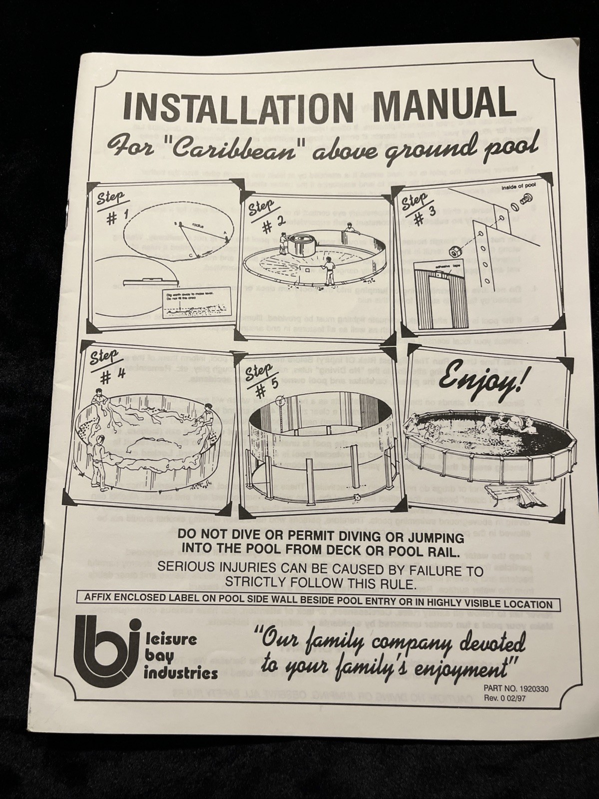Leisure Bay Above Ground Pool Installation User Guide Manual Caribbean Vintage gallery