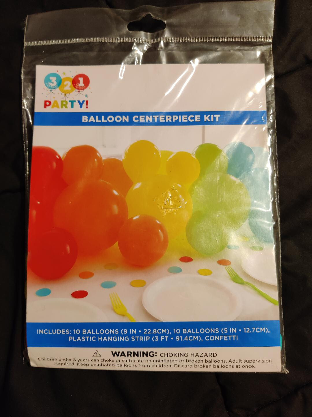 321 Party! Birthday Balloons Horns Tablecover Set lot of 6 NEW gallery