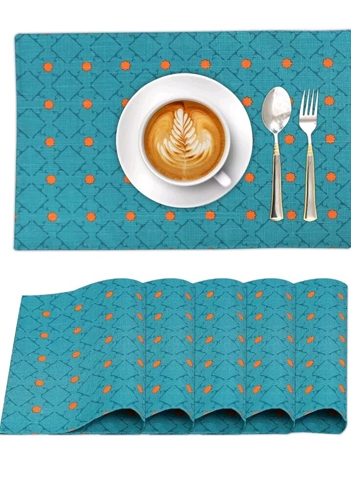 Ruvanti Placemats for Dinning Table. 100% Cotton 13x19 Placemats Set of 12