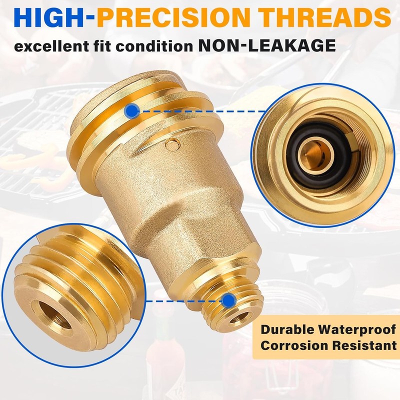 Solid Brass QCC1 Nut Propane Gas Fitting Adapter 1/4" Male Pipe Thread Connector gallery