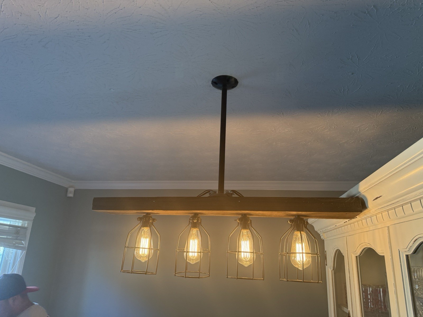 Fayette Triple Wood Light - Vintage Stained Farmhouse Chandelier 4 Light gallery