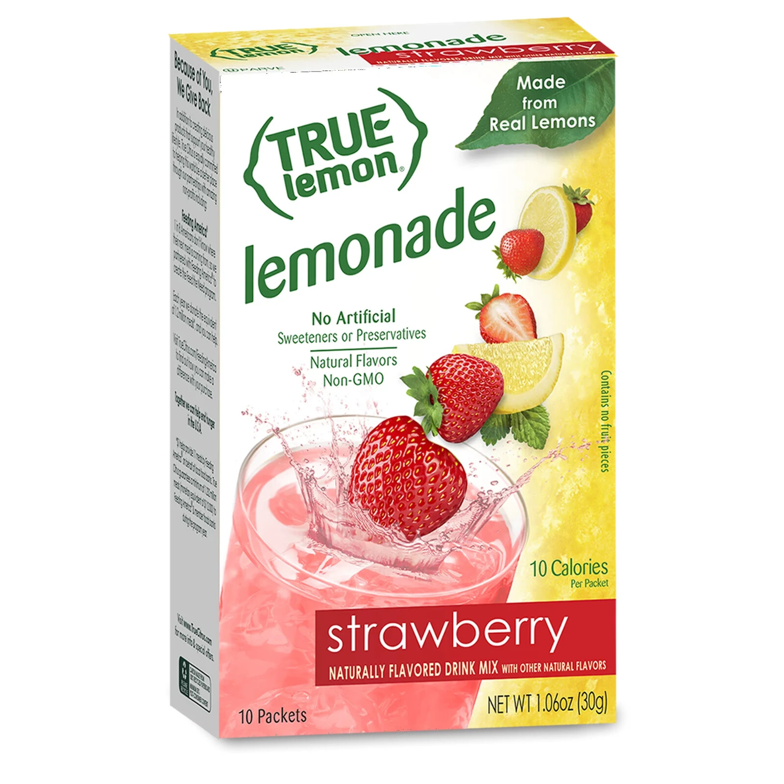 True Lemon Strawberry Lemonade Stevia Sweetened, On-The-Go, 10 Packets gallery