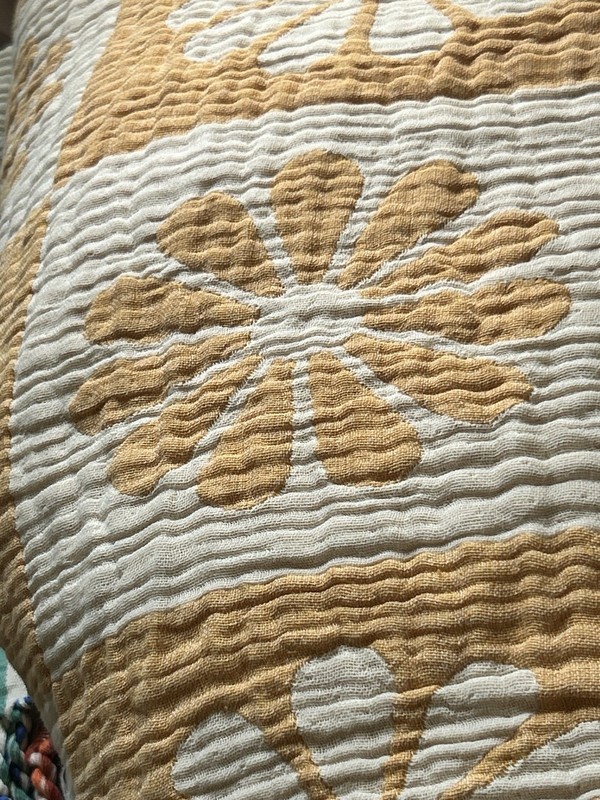 Daisy Woven Throw Blanket 100% Cotton TH Kassatex Sold By Anthropologie 52 X 72 gallery