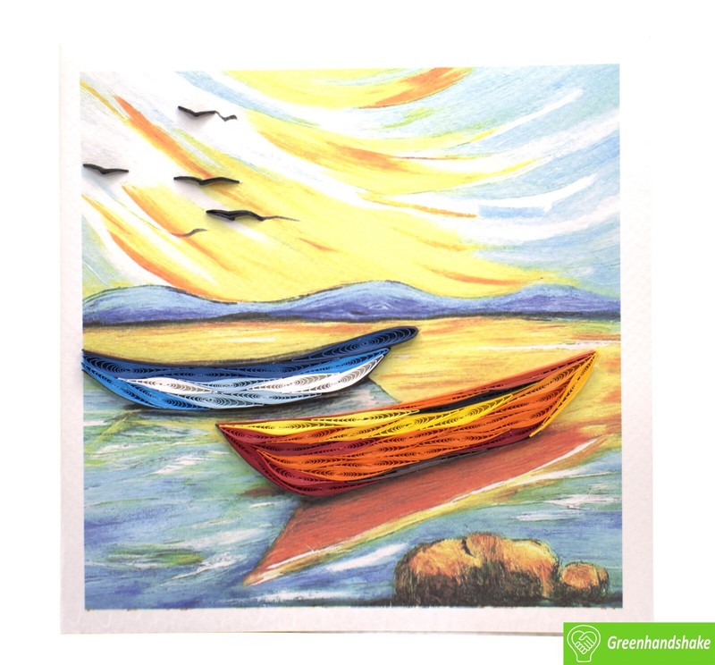 Sunset Reflections Quilling Greeting Card - GREENHANDSHAKE gallery