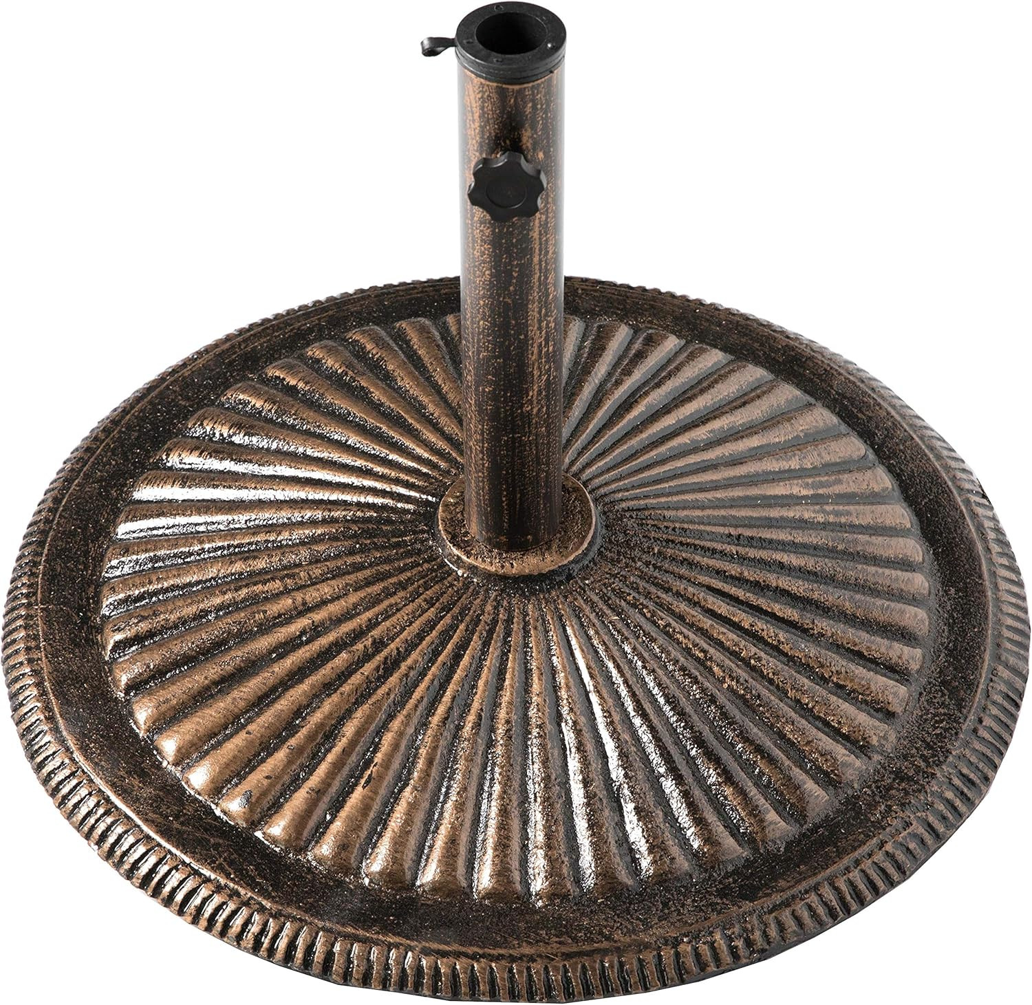 Outdoor Antique Cast Iron Umbrella Base Holder, 49 Lbs Bronze Large gallery